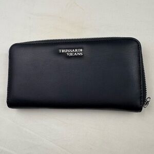 Trussardi Jeans Black Leather Wallet